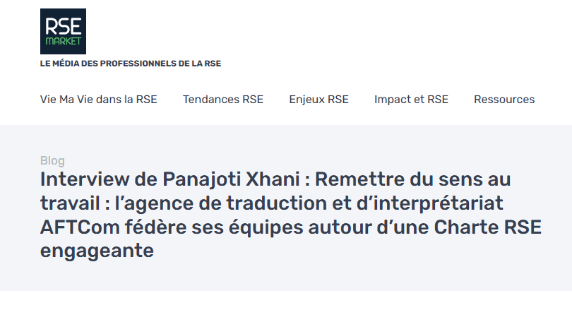 RSE MARKET - Article RSE AFTCom